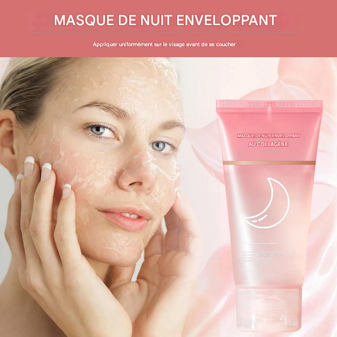 Masque Visage Hydratant au Collagène - Raffermissant Nuit Anti-Relâchement 75ml