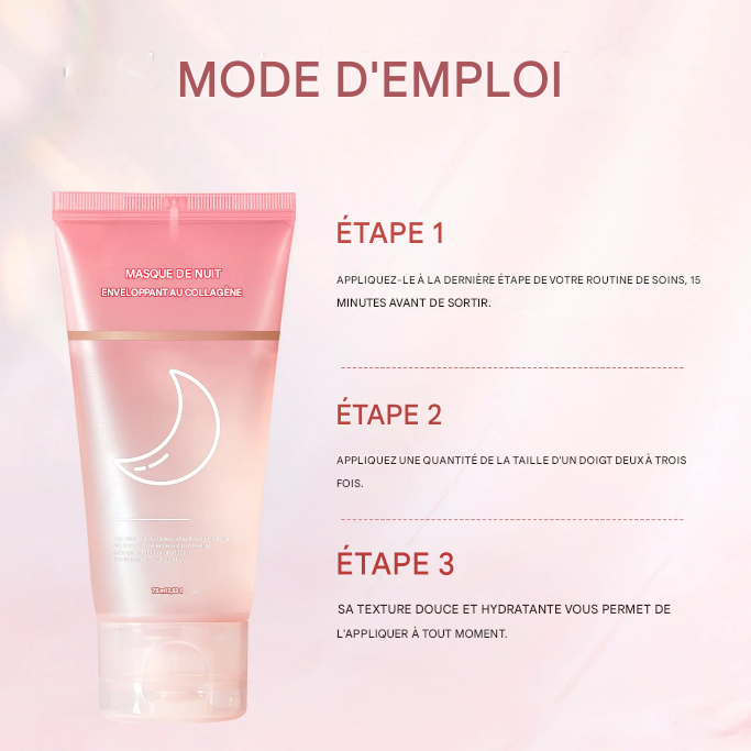 Masque Visage Hydratant au Collagène - Raffermissant Nuit Anti-Relâchement 75ml