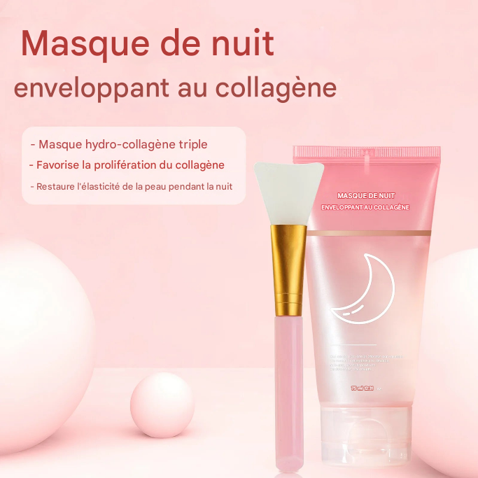 Masque Visage Hydratant au Collagène - Raffermissant Nuit Anti-Relâchement 75ml